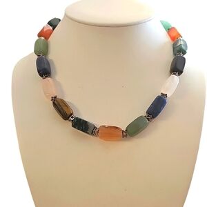 Vintage statement substantial gemstone necklace